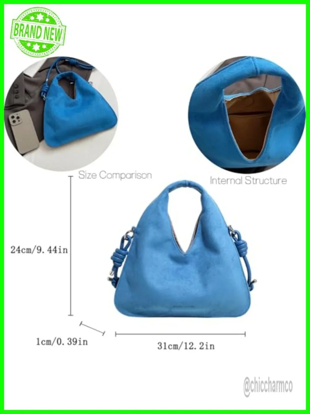 Faux Suede Slouchy Hobo Bag with Adjustable Crossbody Strap